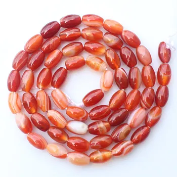 Crvena pruga Ag Multi-Size 4-30 mm, ovalnog oblika zrna 15 inča na cjedilu , za izradu nakita DIY, privjesak,ogrlicu