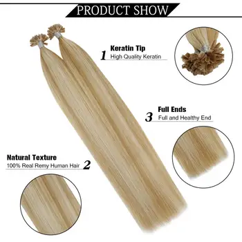 Moresoo U Savjet Keratin Hair Extension Machine Remy Human Hair Pre-bonded Fusion Straight 50G Real Human Hair Nails