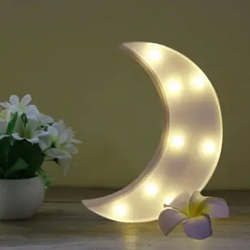 LED night light slatka 3D moon-u obliku srca lamp desk dječja soba unutarnje uređenje lampe neonski romantičan poklon kreativni zidne lampe