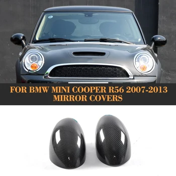 Od karbonskih vlakana dodati na retrovizoru poklopci poklopci za BMW Mini Cooper R56 samo 2007-2013 bočni poklopci ogledala ljuske poklopca 2 kom.