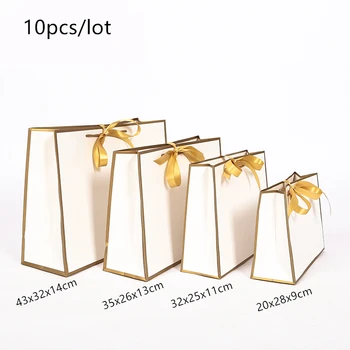 Veliki Veličina Zlatni Poklon Kutija Za Pidžama Odjeća Knjige Ambalaža Zlatni Ručka Proizvodnja Kutija Torbe Kraft-Papir Za Poklon Torba Sa Ručkama Dec