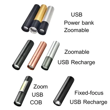 ZHIYU Mini USB-punjive svjetla povećati vanjski Comping svjetla prijenosni lampe Power Bank Flash Light T6 LED svjetiljka rad