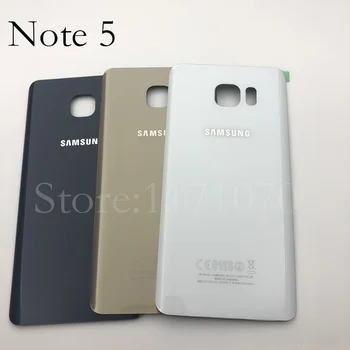 Note5 stražnji bateriju i stražnji poklopac staklo za Samsung Galaxy Note 5 N920 N920F N9200 N920FD telo kućišta baterije ljepljive etikete