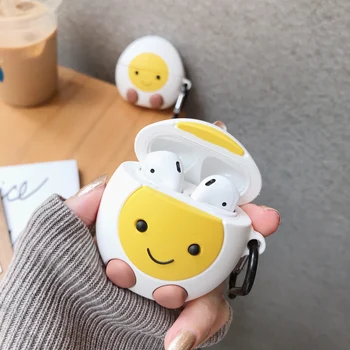 Za AirPods 1 2 3 Pro Case crtani 3D slatka jaje osmijeh lice Bluetooth Bežične silikonska torbica za slušalice EarPods case