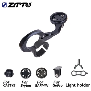 ZTTO MTB BIKE GPS GoPro Sports Out-front Mount For Garmin for Cat Eye forBryton Bicycle Computer Camera Light Holder All In One
