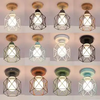 Nordic Iron stropna svjetiljka stalak moderna lampa Dnevni boravak Spavaća soba Kuhinja kreativni šarene glačalo zanat svjetlo E27 LED 5 W
