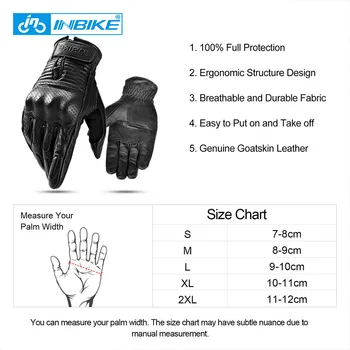INBIKE Pro moto rukavice muškarci štite pune ruke prst na zaslon osjetljiv na dodir silazak Biciklizam motocross utrke koža MTB bicikl rukavice