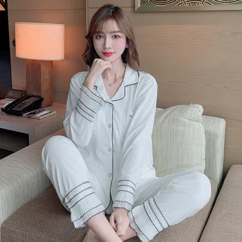 Korejski hlače s dugim rukavima kardigan home usluge odijelo pidžama stvaranje 101 jesen i zima novi zlatni baršun pidžama žene