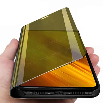 Smart mirror flip torbica za Xiaomi Poco X3 NFC Case Xiomi Mi Pocox3 6.67 X 3 3X štand magnetski smartphone Korice knjige Coque Funda