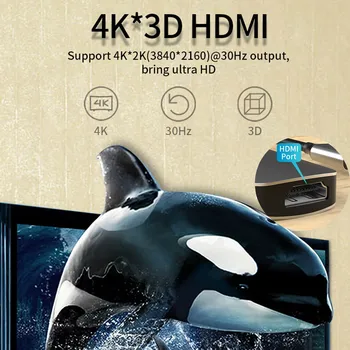 Tebe 4 IN 1, USB C Hub Type-c to 4K HDMI USB3.0 PD Type c priključne stanice za Macbook pro/Air Huawei Samsung USB C Splitter Hub