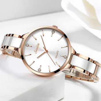 SUNKTA 2021 jednostavan tanak gorski kristal rose gold kvarcni satovi ženski moda ženski sat haljina ručni sat za žene