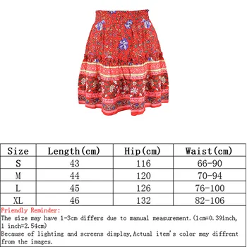 Bohemian Ruffled Skirts susret vama.na womens 2020 New Summer Fashion Floral Printed Women ' s Skirt Casual Lady Beach Boho Mini Skirt
