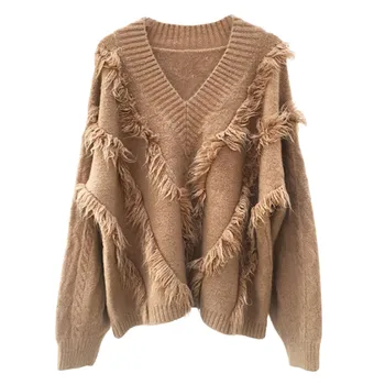 Womail džemper žene 2019 stare ženske svakodnevne čvrste kukičane veste jesen zima dame dugi rukav slobodan pulover kardigan 814