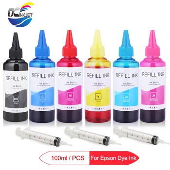 6x100ml Rfill Dye Ink bottle za Epson L800 L805 L1300 P50 1400 1390 1410 1500W PX650 PX660 PX700W PX800FW tinte pisača Epson