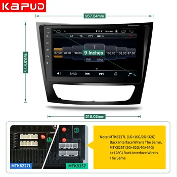 Kapud Android 9.0 auto media player ForBenz E-Klase W211 2002-2009 G-Class W463 2001-2008 CLS W219 9-inčni radio GPS