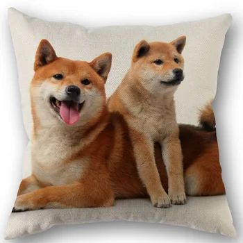 Običaj Akita Lovely dog Cotton Lanen Square Zippered Pillow Cover For Family Office Customize Your Picture 45*45cm DIY