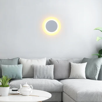 Oreab 2019 70 Led 12W Bedroom Led Unutarnji Wall Lamps Nordic Acrylic Design Round Wall Sconce Light With Switch Warm White Cold