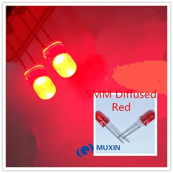 5 mm Crvena 1000 kom. Ultra bright difuzno led žarulje novi besplatna dostava 5 mm led 5 mm crvena leća cijele led
