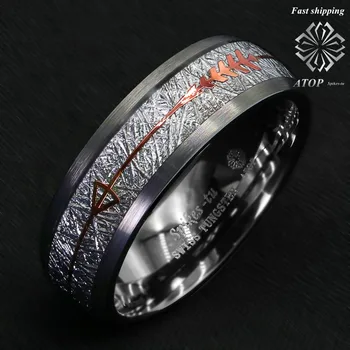 8 mm rock siva mat kupola вольфрамовое prsten srebro rose gold strelica na vrhu nakit