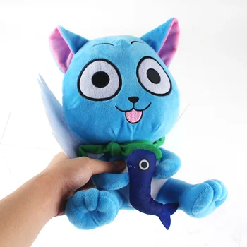 17-30 cm 3styles anime Fairy Tail Happy pliš igračke plava sretan s ribom soft soft životinje lutke dar za djecu