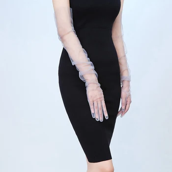 1pc ljetne sunčane rukavice žene pune boje šifon prozirne rukavice, elegantna haljina djeveruša nakit anti-UV vjenčanje rukavice