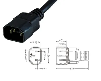 1 kom priključak IEC 320 C14 Male Plug to 2XC13 Female Y Type Splitter kabel za napajanje kabel prilagodnika izmjeničnog napona C14 to 2 x C13,250V/10A