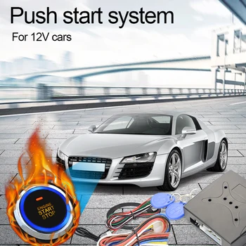 One START STOP button start motora bez ključa Entry for 12v vehicle RFID Lock auto car start system