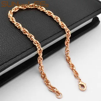SUNNERLEES Fashion Jewelry 3.5 mm uže twisted lanac narukvica rose gold boja za muškarce žene dar C105 B