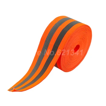 Narančasta Srebrna светоотражающая Elastična traka Traka kabel za zonu tkanina širok 50mm x dual-10mm