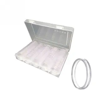 100pc 27мм 30 novčić slučajevi kapsule držač prozirni plastični cijele kutije za pohranu