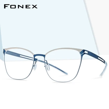 FONEX B Титановая okvira za naočale, muškarci trg kratkovidnost optički recept naočale 2020 neklizajući silikon spojnicama bez naočale 8527