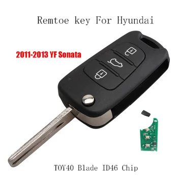 3 gumb daljinskog ključa vozila za Hyundai Sonata YF 2011 2012 2013 TOY40 Blade transponder čip ID46 originalni ključ