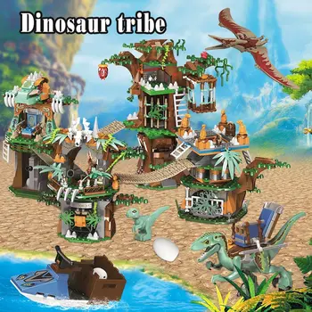 1000pcs jure play svijet dinosaura stablo kuća gradivni blokovi jure play svijet park brojke cigle setove igračaka za djecu pokloni