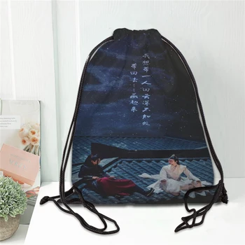 Hot Chenqingling Lan wangji Wang Yibo Printed ruksak drawstring bag satin soft shoe bags to school custom Logo bags for women