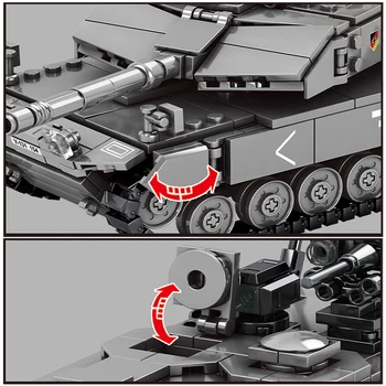 GE Military Leopard 2A7+ Main Battle Tank Building Blocks WW2 s 4 солдатскими figure vojne cigle dječak igračke za djecu