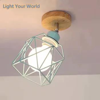 Nordic Iron stropna svjetiljka stalak moderna lampa Dnevni boravak Spavaća soba Kuhinja kreativni šarene glačalo zanat svjetlo E27 LED 5 W