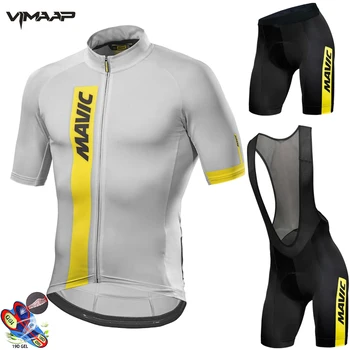 New Pro Team MAIVC Summer men ' s Cycling Jersey Set Short Sleeve Sport MTB Bicikle Road Riding Set Odjeca 19D Bib Shorts