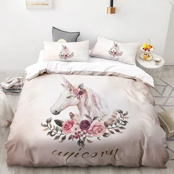 Denisroom Jednorog posteljina komplet dijete crtani krevet kit deke djeca deka kit S queen size XY09#