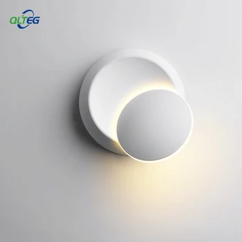 QLTEG 5W LED zidna svjetiljka rotacija za 360 stupnjeva podesivi krevet lampa 4000K crna kreativni zidna lampa crna moderan prolaz okrugla žarulja