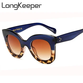 LongKeeper Cat Eye Vintage sunčane naočale Žene 2020 moda Leopard sunčane naočale seksi dame u Eyewears UV400 naočale ovalne naočale