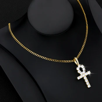 Sretna žena Kristal privjesak križ ogrlice za žene zlato srebro cirkonij Diamond krug nakit Valentinovo