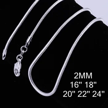 10 kom./lot 2 mm 45 cm/50 cm/55 cm/60 cm, Dužina od nehrđajućeg čelika табличная zmija lanac ogrlica modni lanac s kopčom Omar