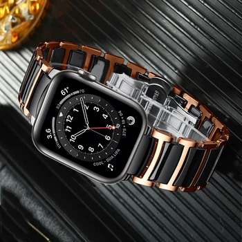 Za apple watch se band series 6 5 4 44 mm 40 mm remen za iwatch 3 42 mm 38 mm narukvica keramičke poslovne trake od nehrđajućeg čelika