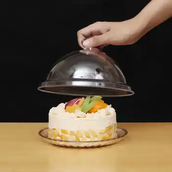 3 veličina akrilna transparentna okrugli stalak za tortu hrane PC prašinu torbica stakleni poklopac za jelo i poklopac za vjenčanje dekor rođendan