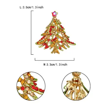 Tuliper Božićno Drvce Broš Za Žene List Zvijezde Emajl Igle Crystal Zlato Stranka Nakit Božićni Poklon Broš Femme Moda