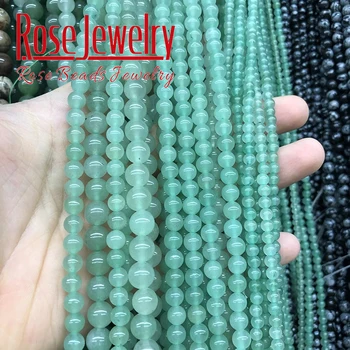 Prirodni zeleni aventurin žad kamen okrugli slobodan razuporne perle za izradu nakita DIY narukvice ogrlice 4/6/8/10/12 mm 15 