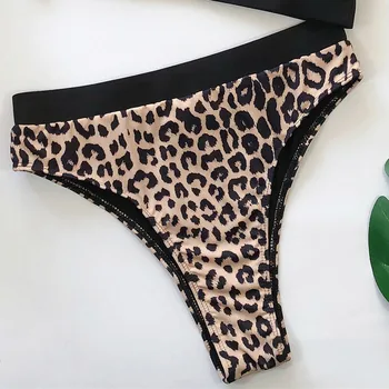 Hot Sexy Women Leopard Printed Bathing Wear 2019 Latest Push-Up Padded Lady Lengerie String Samac Hollow Strap Out Underwear