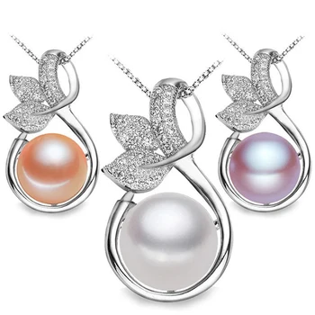 Biserni ukras 925 sterling srebra privjesak nakit setovi prirodni biser ogrlica i naušnice za žene vjenčanje помолвка poklon novi