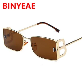 2020 novi modni slovo B sunčane naočale žene muške luksuzne marke dizajnerske nijanse Vintgae pravokutnik smeđe boje sunčane naočale punk UV400