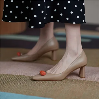 FEDONAS elegantne cipele s oštrim vrhom ženske štikle 2021 moda žene prirodna koža Ženska obuća plitko stranka ples pumpe ženske